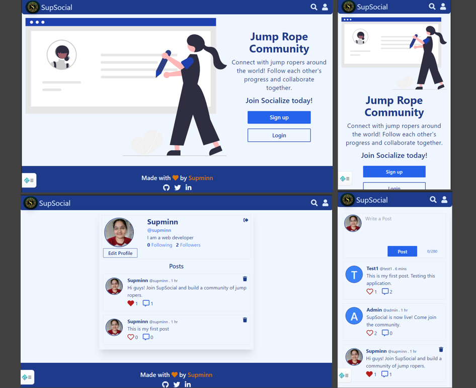 SupSocial social media application screenshot