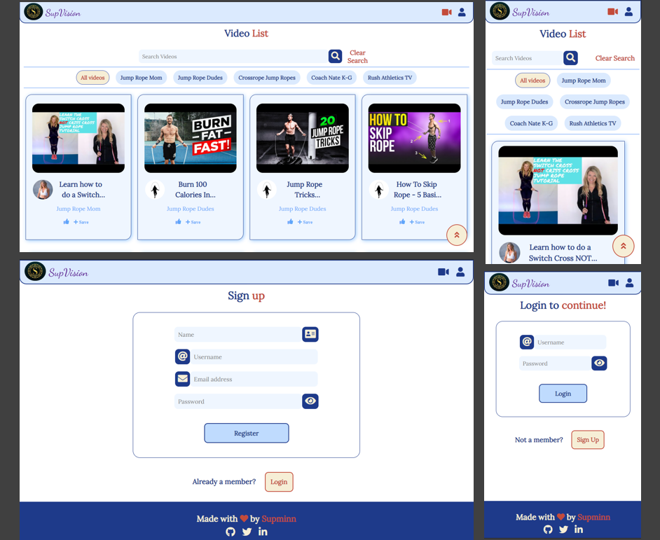 SupVision video library application screenshot